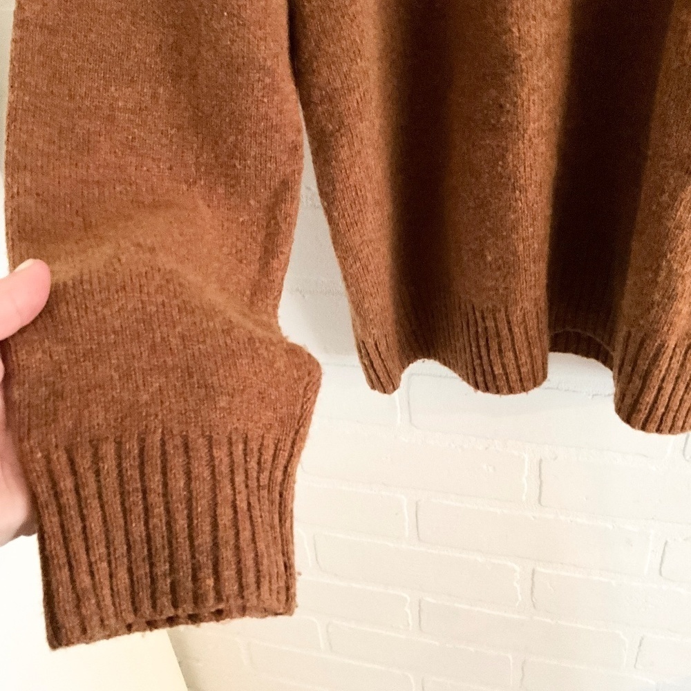 Black Brown 1826 Men’s Knit Sweater Wool Cinnamon Brown V neck Old money XL - Picture 6 of 10